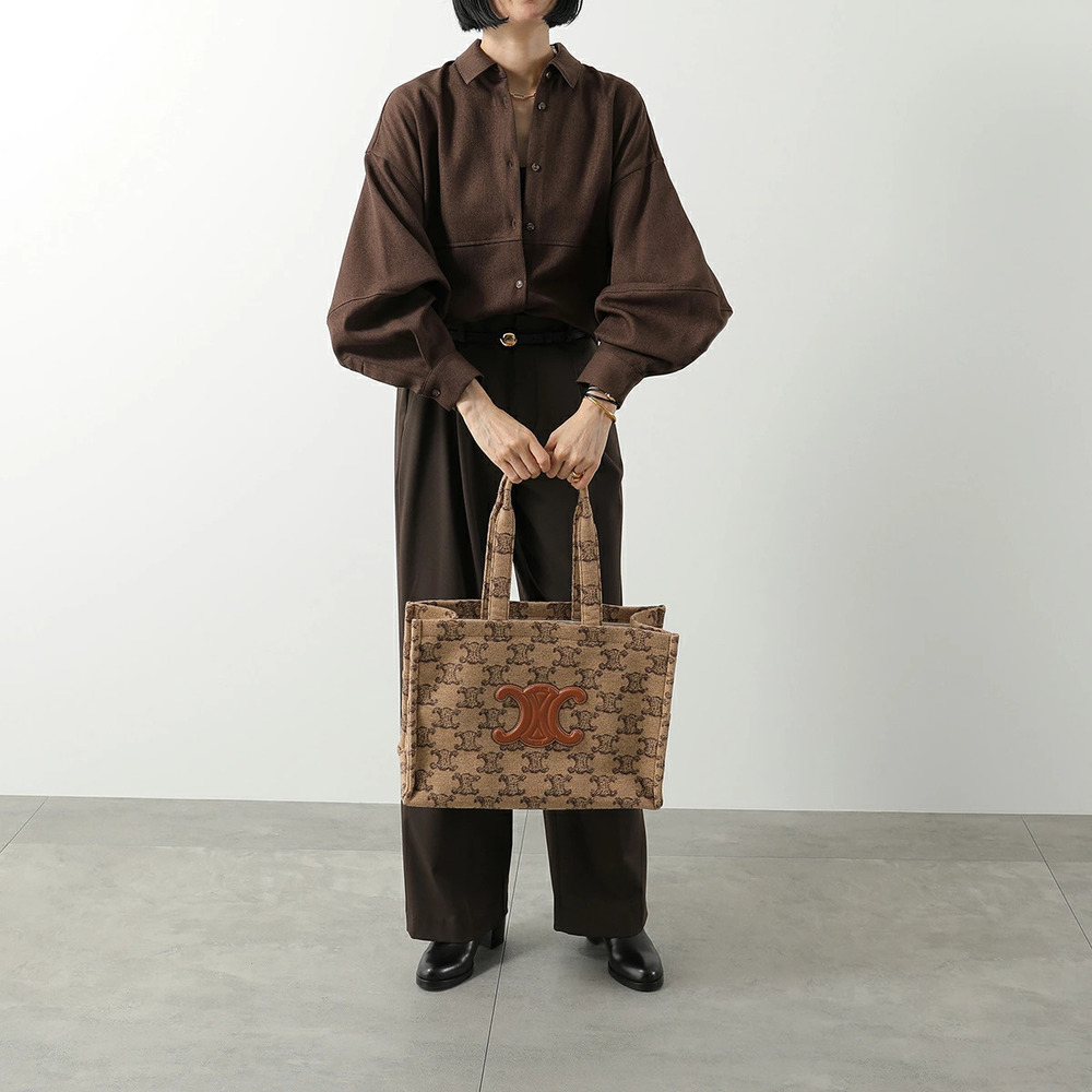 Celine Brown Triomphe Leather Blend Camel All Bag Tote Over Cabas Brown Tan